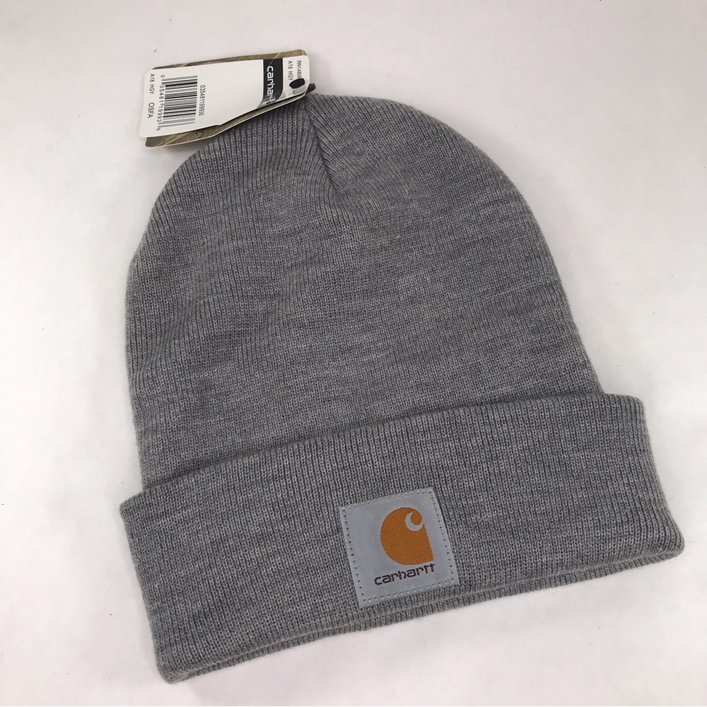 Carhartt Pioneer Seed Gray Knit Cuffed Beanie New A18